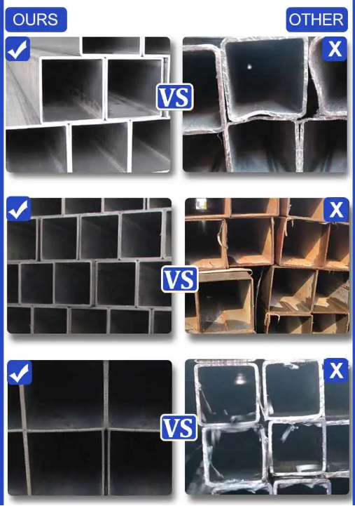 Low carbon black steel hot dip galvanized coating square tube4